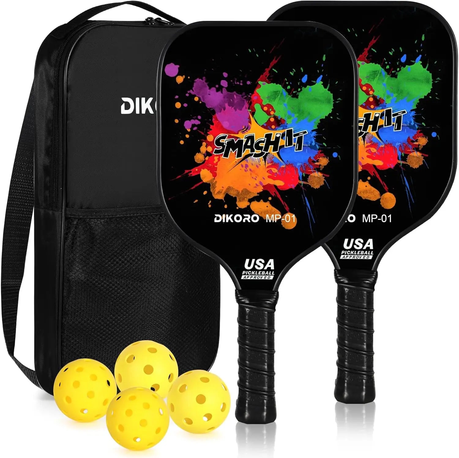 DIKORO Graphite Pickleball Paddle Set with 4 Balls