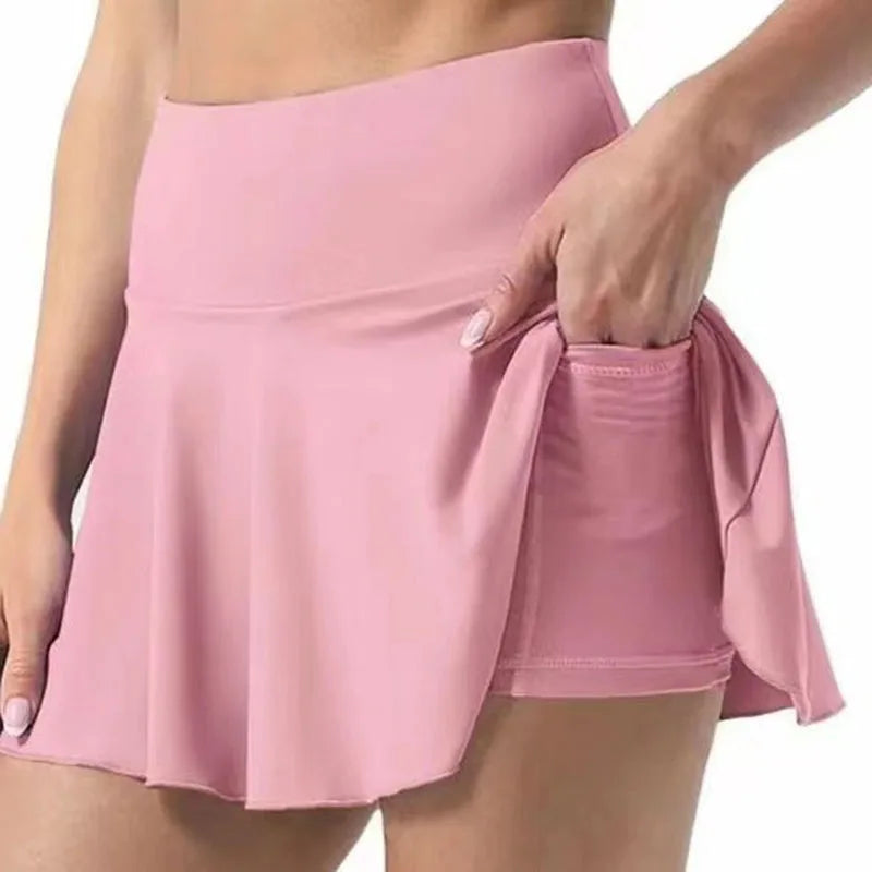Women’s Tennis Skirt – Sports Golf Pleated High Waist Skort with Fitness Shorts, Quick Dry Athletic Running Shorts