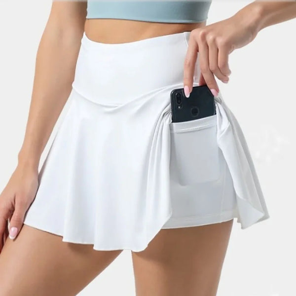 Women’s Tennis Skirt – Sports Golf Pleated High Waist Skort with Fitness Shorts, Quick Dry Athletic Running Shorts