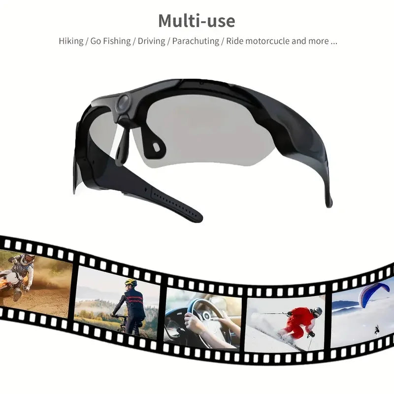 Wearable HD 1080P Cycling Glasses with Polarized Lens
