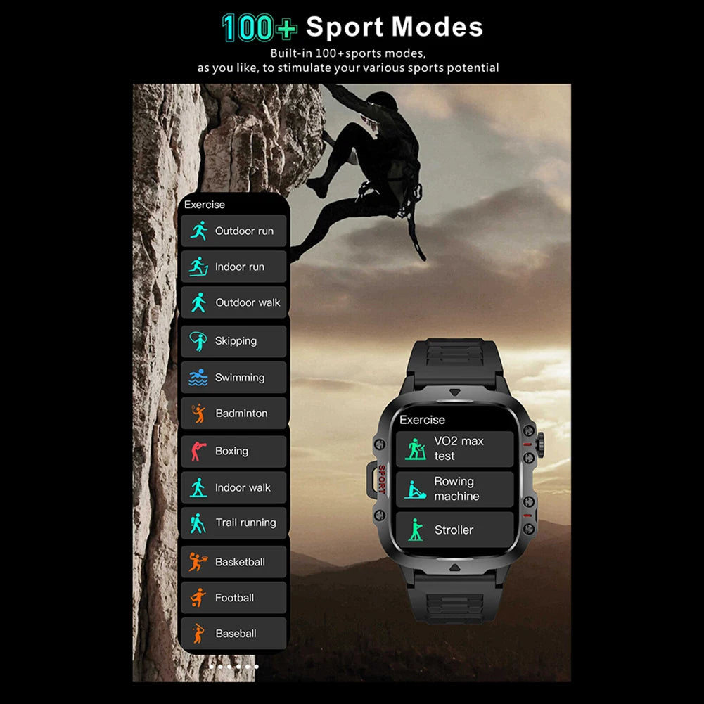 1.96" Touch Screen Outdoor Smartwatch for Men