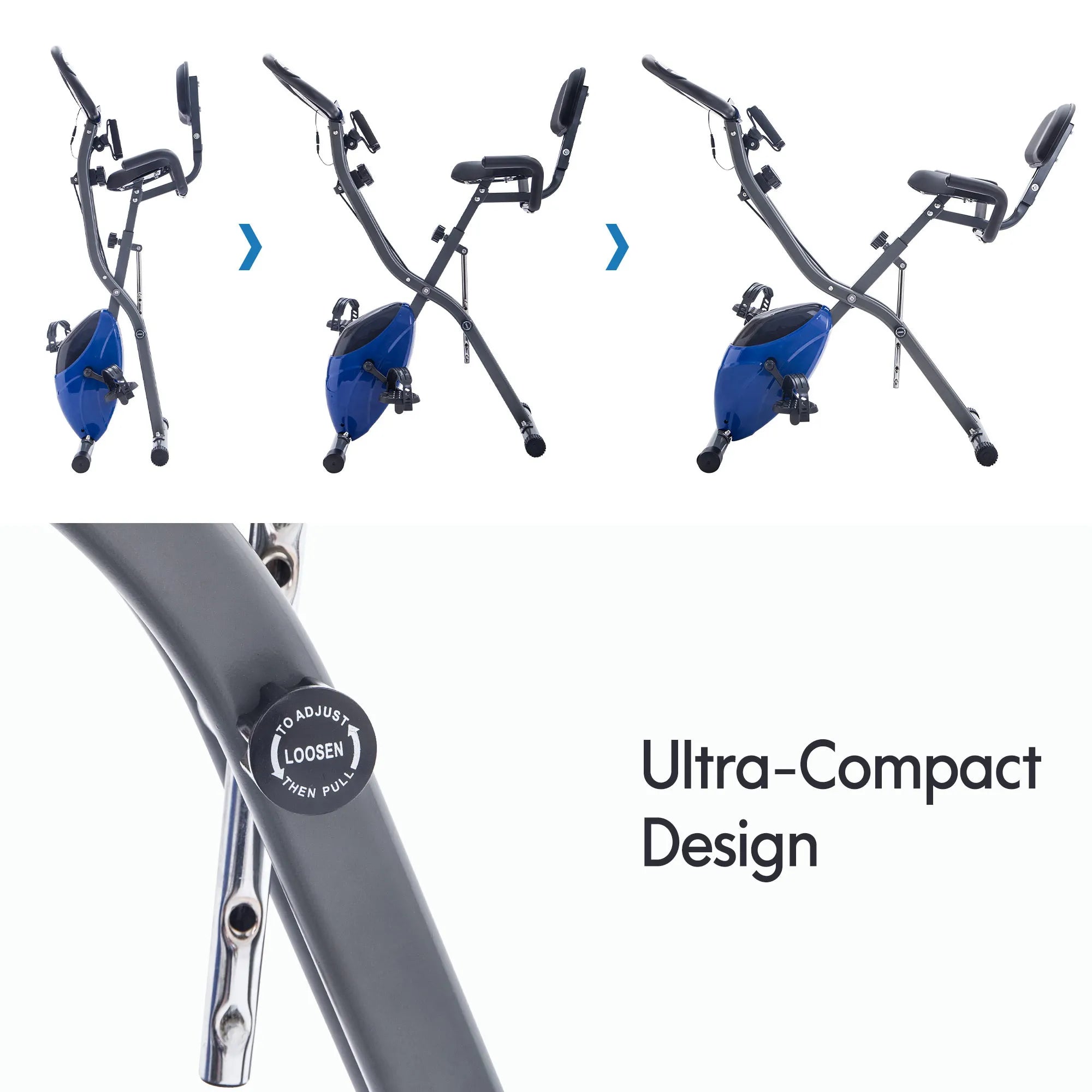 Metal Folding Upright & Horizontal Exercise X Bike