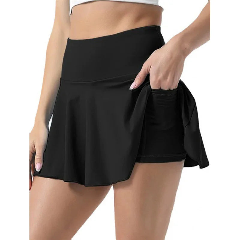 Women’s Tennis Skirt – Sports Golf Pleated High Waist Skort with Fitness Shorts, Quick Dry Athletic Running Shorts
