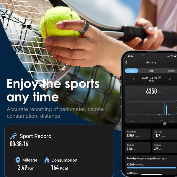 Smart Vintage Black Ring – Stylish Wearable Tech