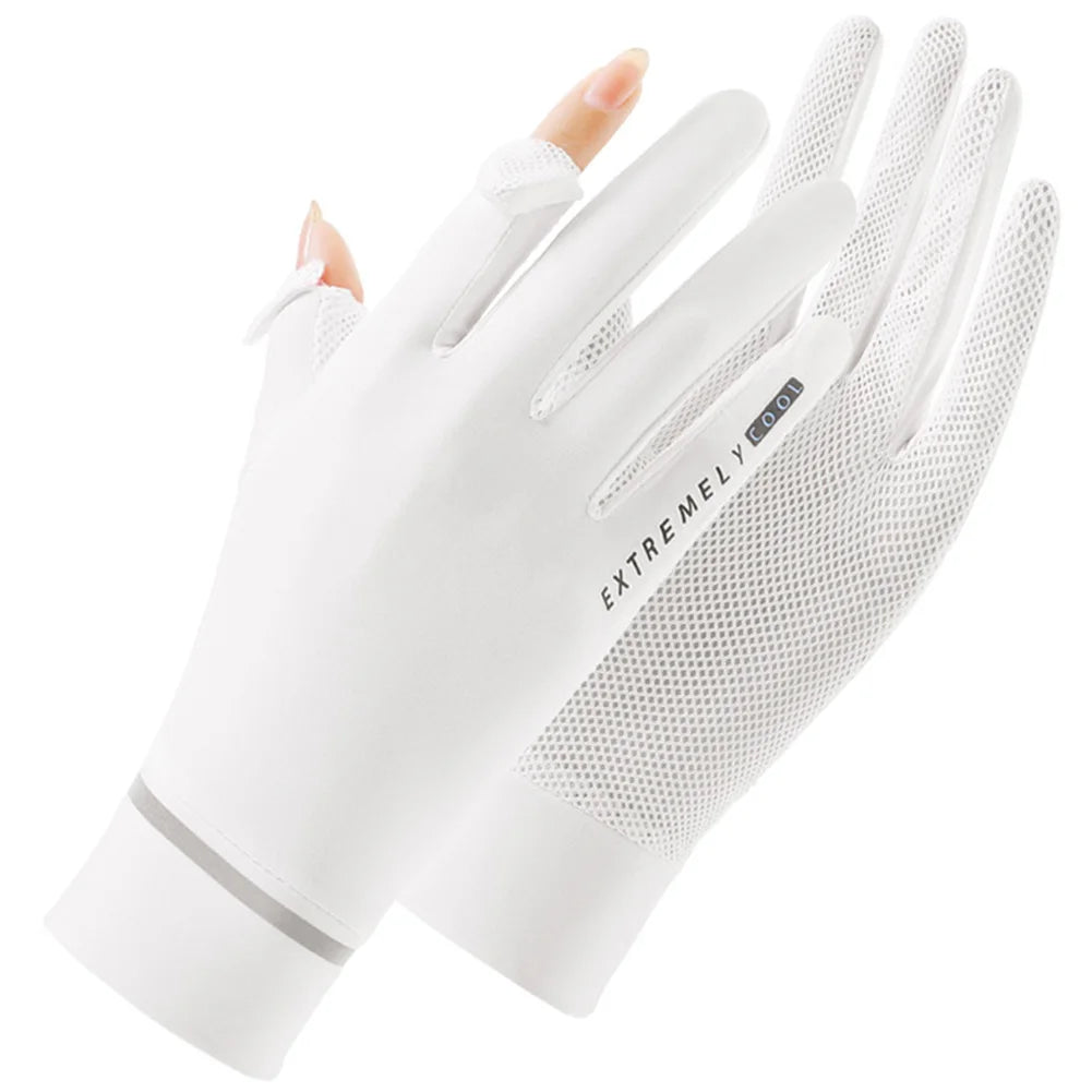 Lady Ice Silk UV Protection Summer Cycling Gloves