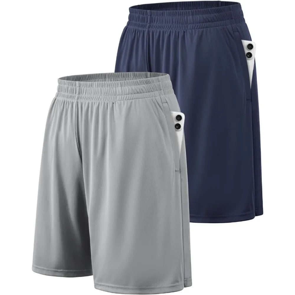 Men’s Athletic Shorts with Pockets – Quick Dry Elastic Waistband Activewear