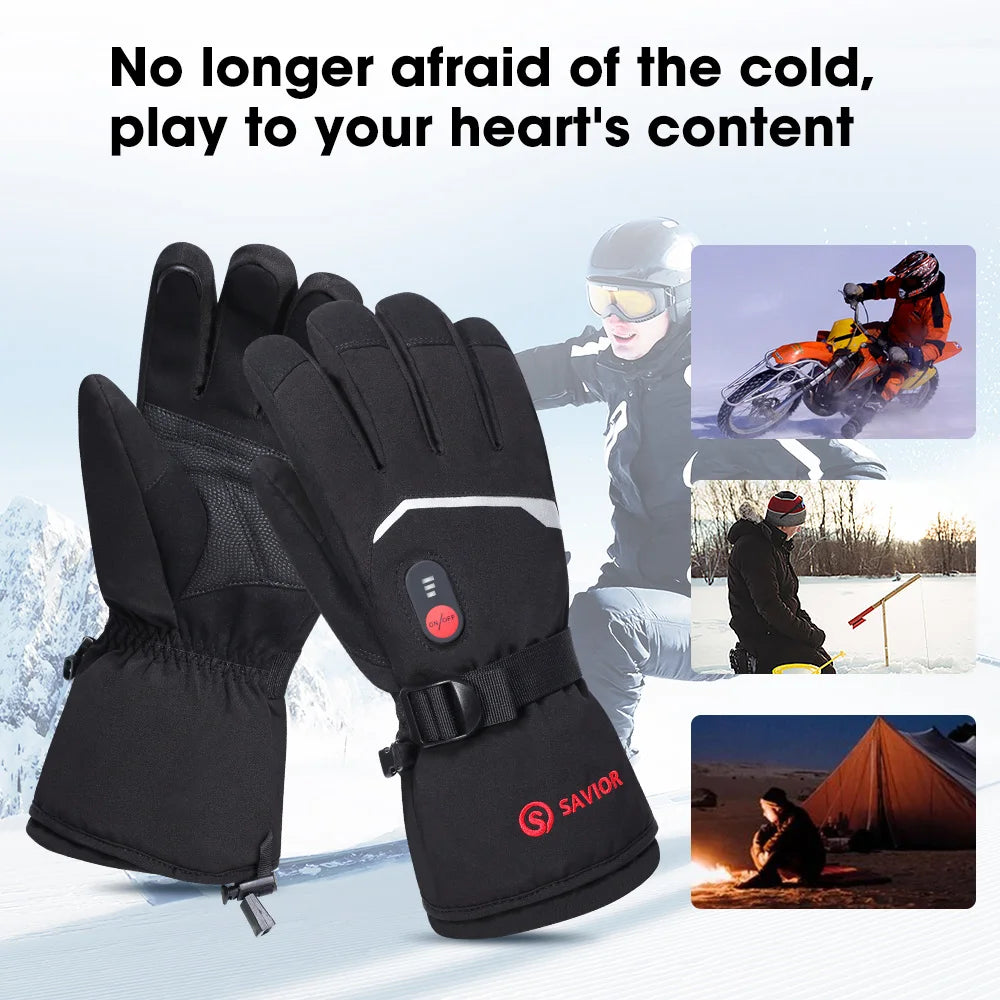 SAVIOR Rechargeable Waterproof Heated Gloves 7.4V