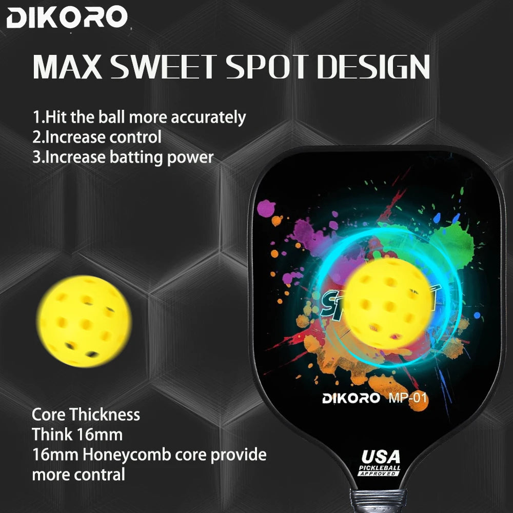 DIKORO Graphite Pickleball Paddle Set with 4 Balls