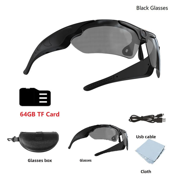 Wearable HD 1080P Cycling Glasses with Polarized Lens