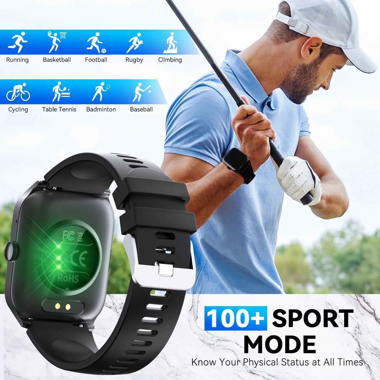 LaNikar QS56 Smartwatch 1.83" TFT Bluetooth Call