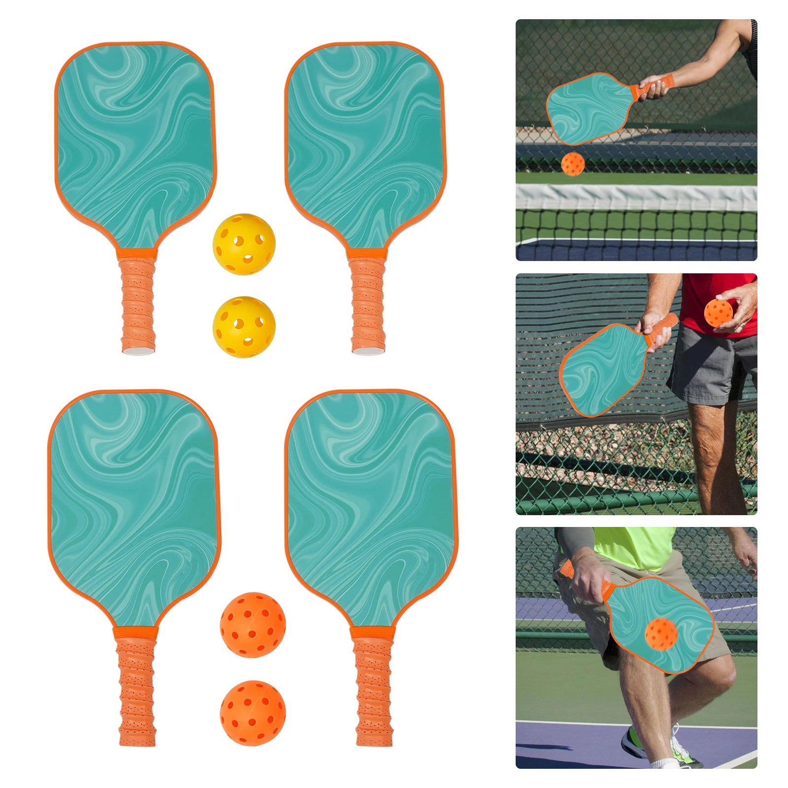Universal Pickleball Paddle Set – 4 Paddles, 4 Balls & Bag