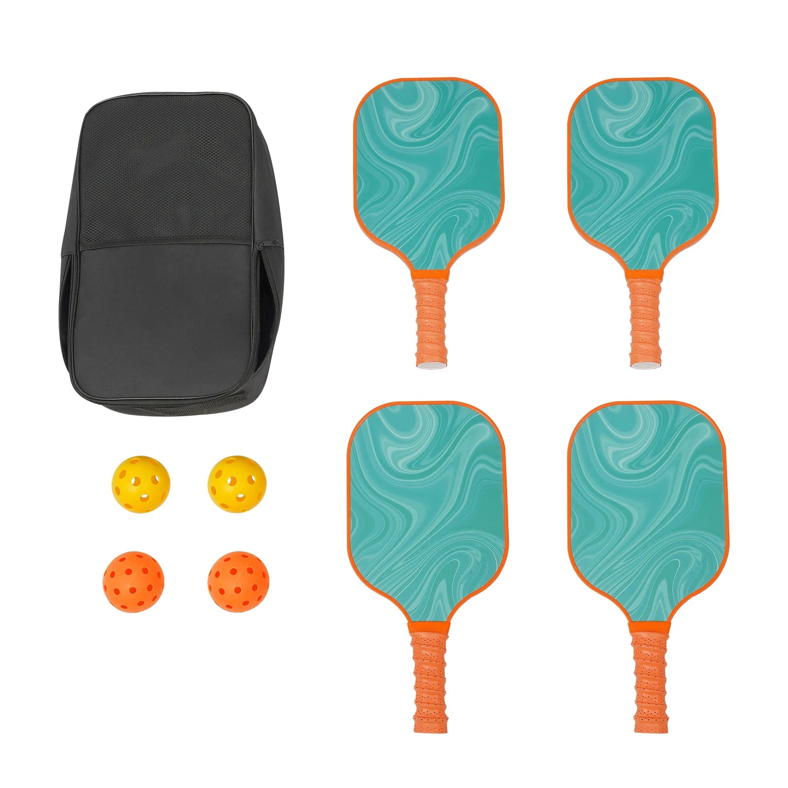 Universal Pickleball Paddle Set – 4 Paddles, 4 Balls & Bag