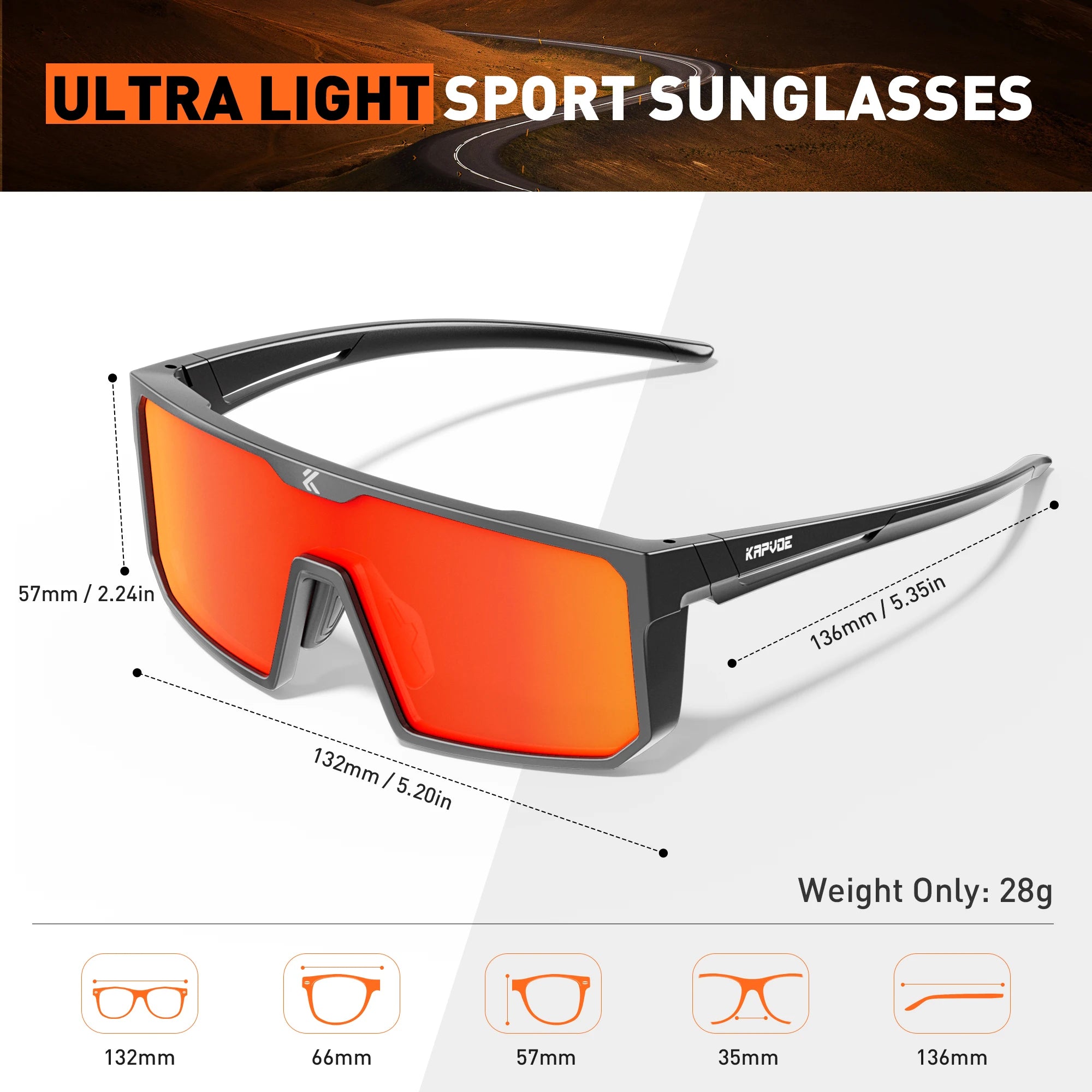 KAPVOE Polarized Cycling Sunglasses UV400