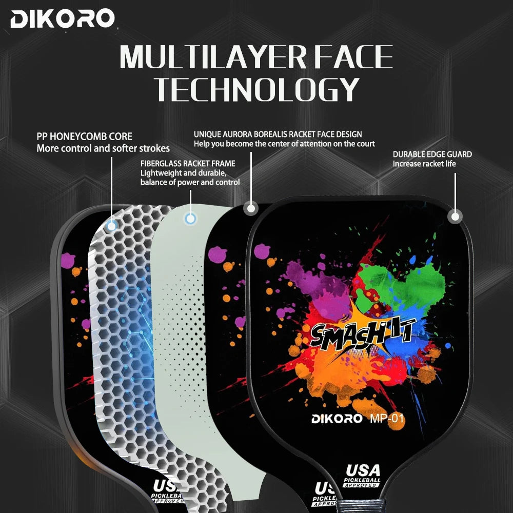 DIKORO Graphite Pickleball Paddle Set with 4 Balls