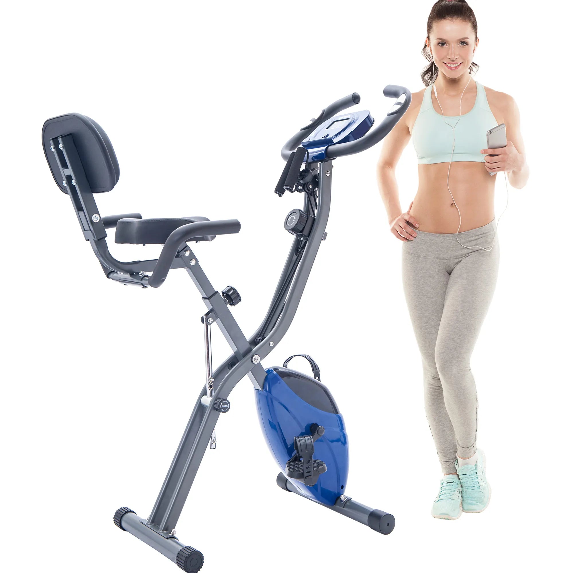 Metal Folding Upright & Horizontal Exercise X Bike