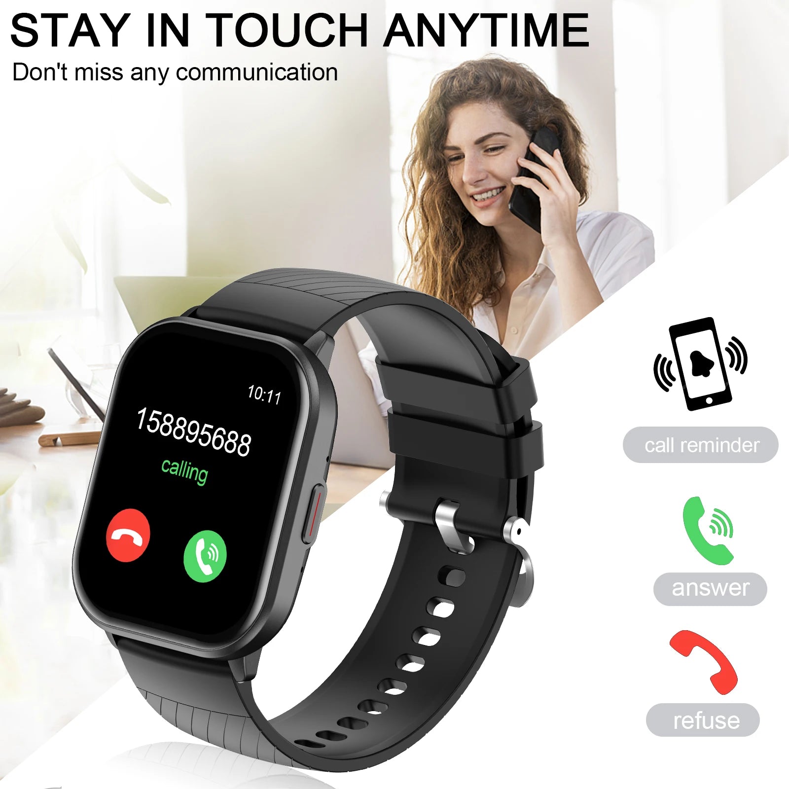 Smartwatch with Calling & Multi-Sport Modes