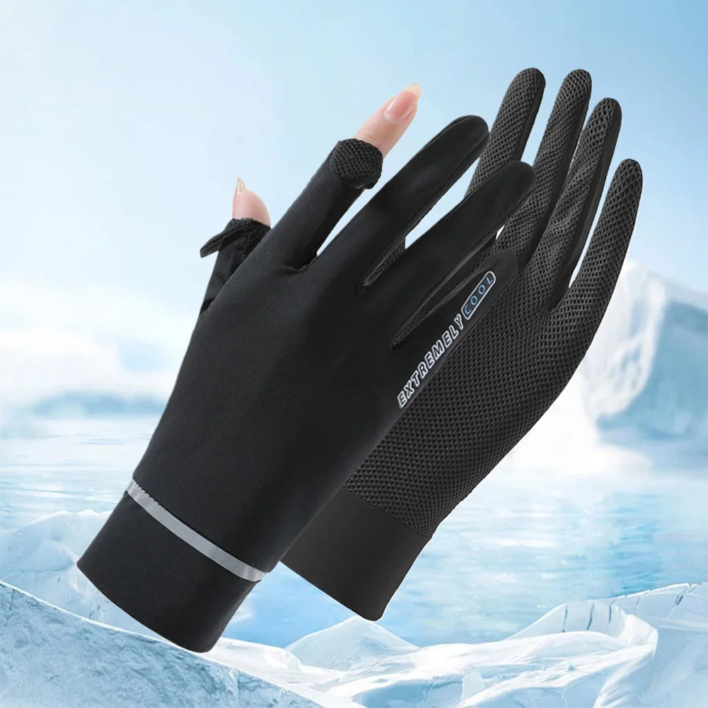 Lady Ice Silk UV Protection Summer Cycling Gloves