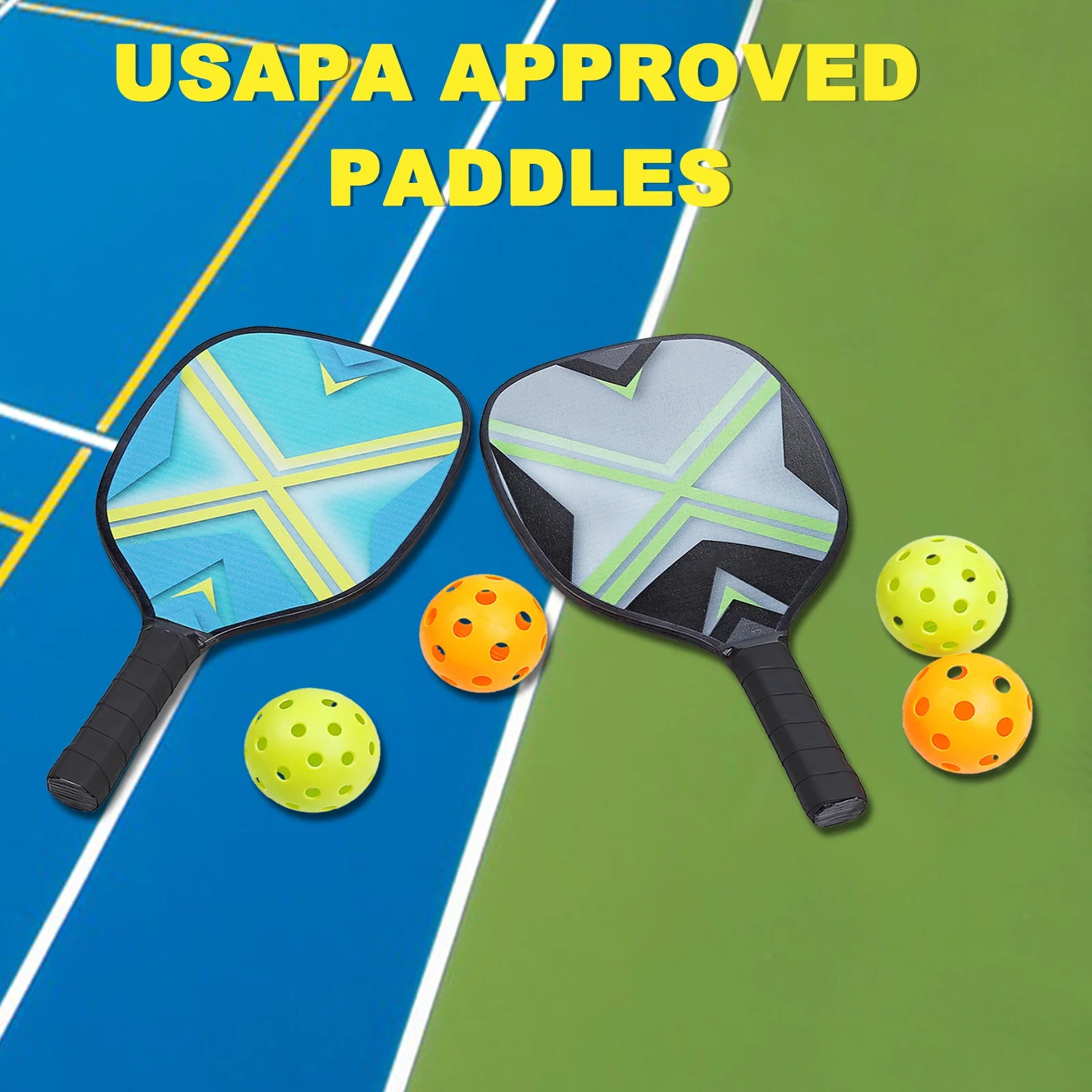 Pickleball Paddle Set with Balls, Towels & Carry Bag