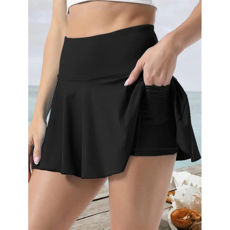 Women’s Tennis Skirt – Sports Golf Pleated High Waist Skort with Fitness Shorts, Quick Dry Athletic Running Shorts