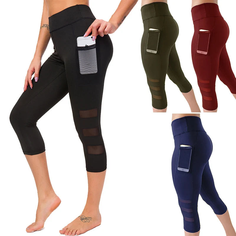 High Waist Seamless Dotted Hollow-Out Women’s Sport Tights