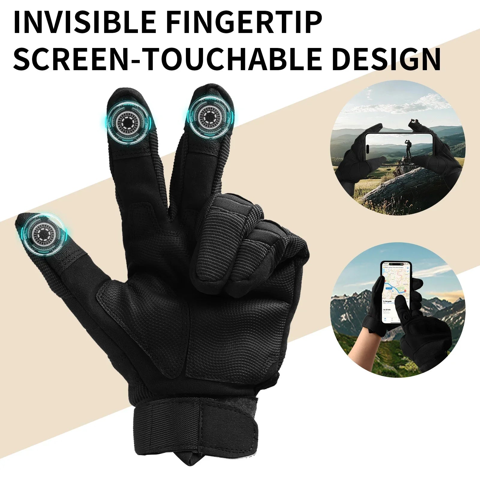 Full Finger Touchscreen Knuckle Cycling & Tactical Gloves