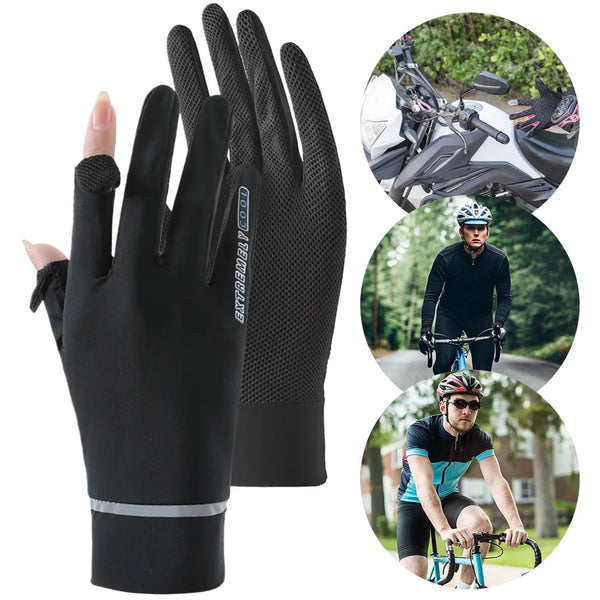 Lady Ice Silk UV Protection Summer Cycling Gloves