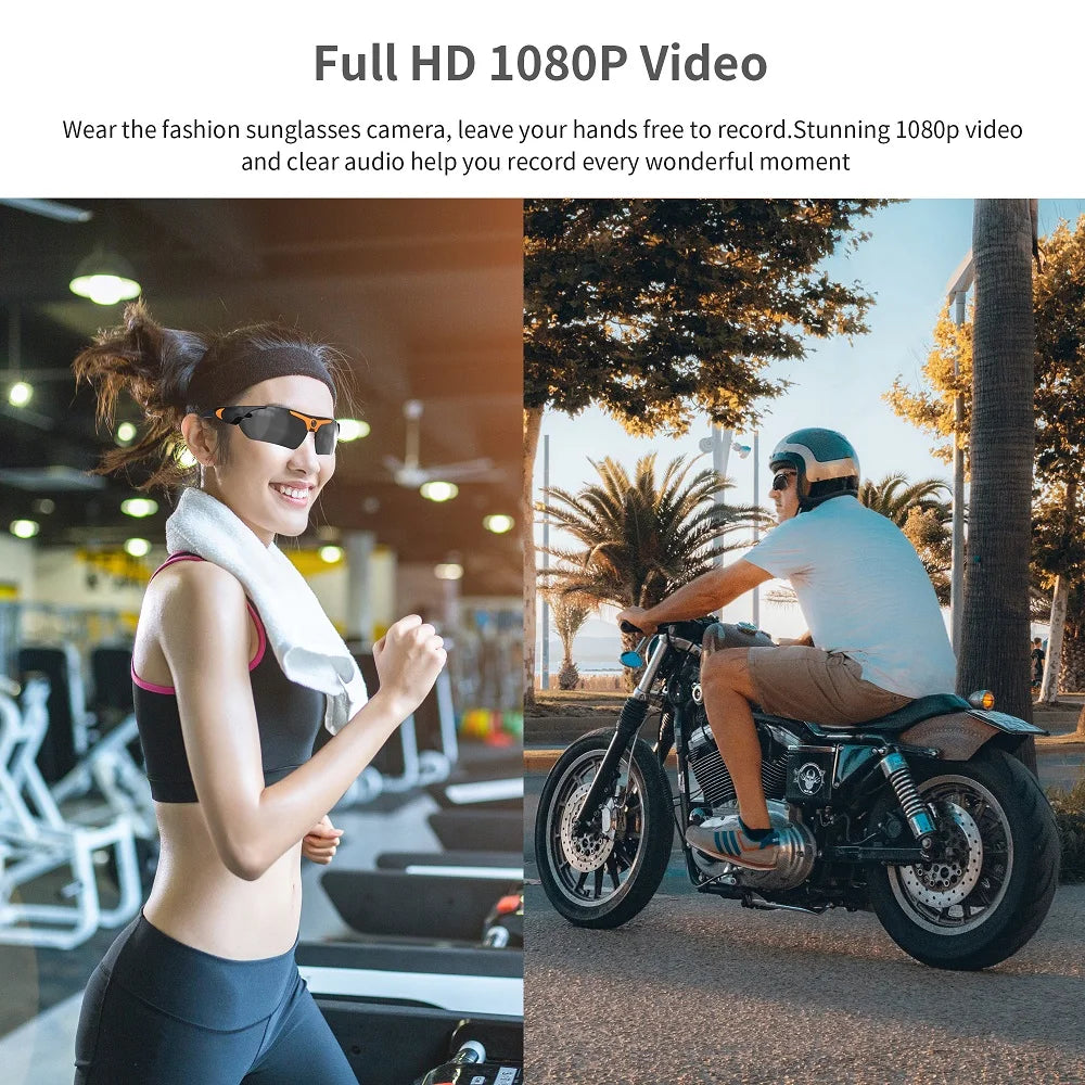 Wearable HD 1080P Cycling Glasses with Polarized Lens