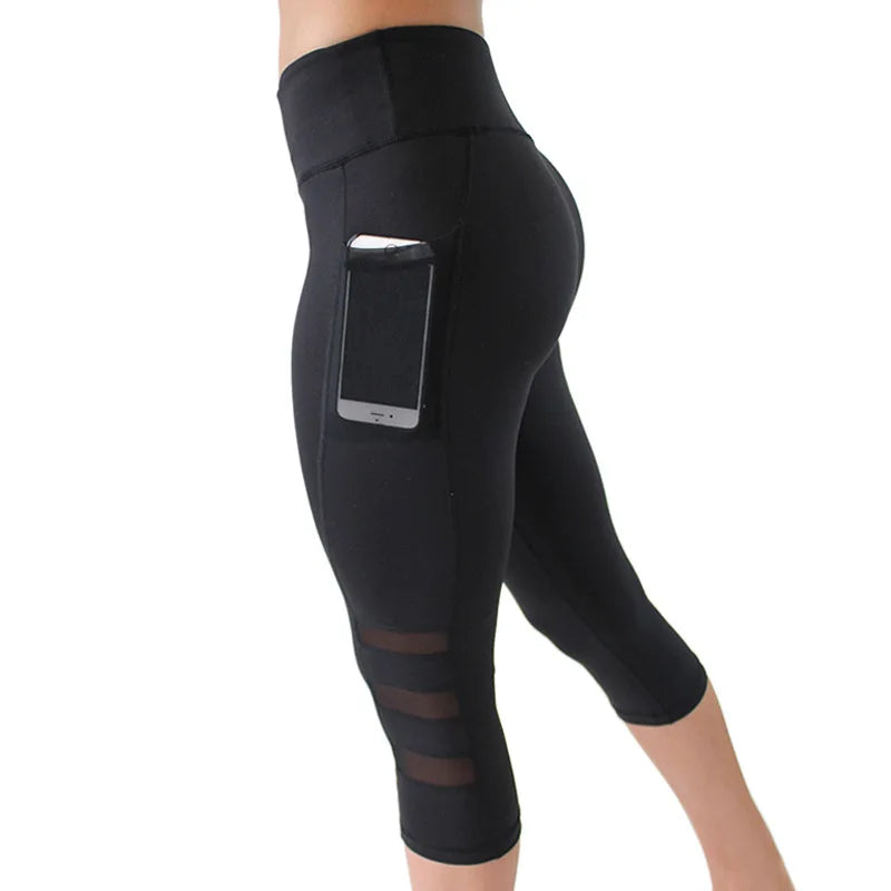 High Waist Seamless Dotted Hollow-Out Women’s Sport Tights