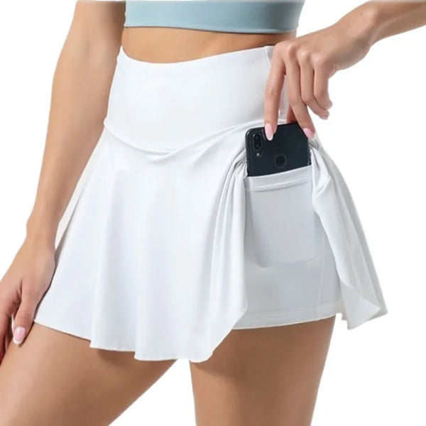 Women’s Tennis Skirt – Sports Golf Pleated High Waist Skort with Fitness Shorts, Quick Dry Athletic Running Shorts