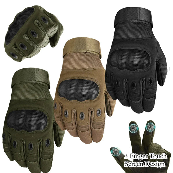 Full Finger Touchscreen Knuckle Cycling & Tactical Gloves