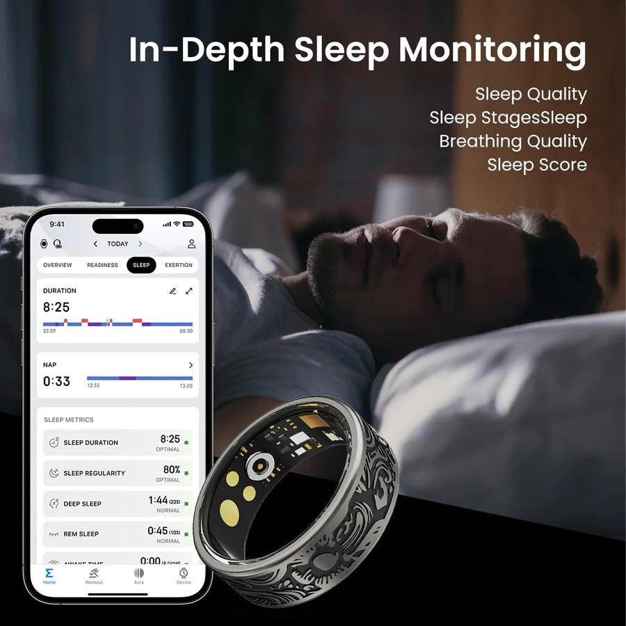 Smart Vintage Black Ring – Stylish Wearable Tech