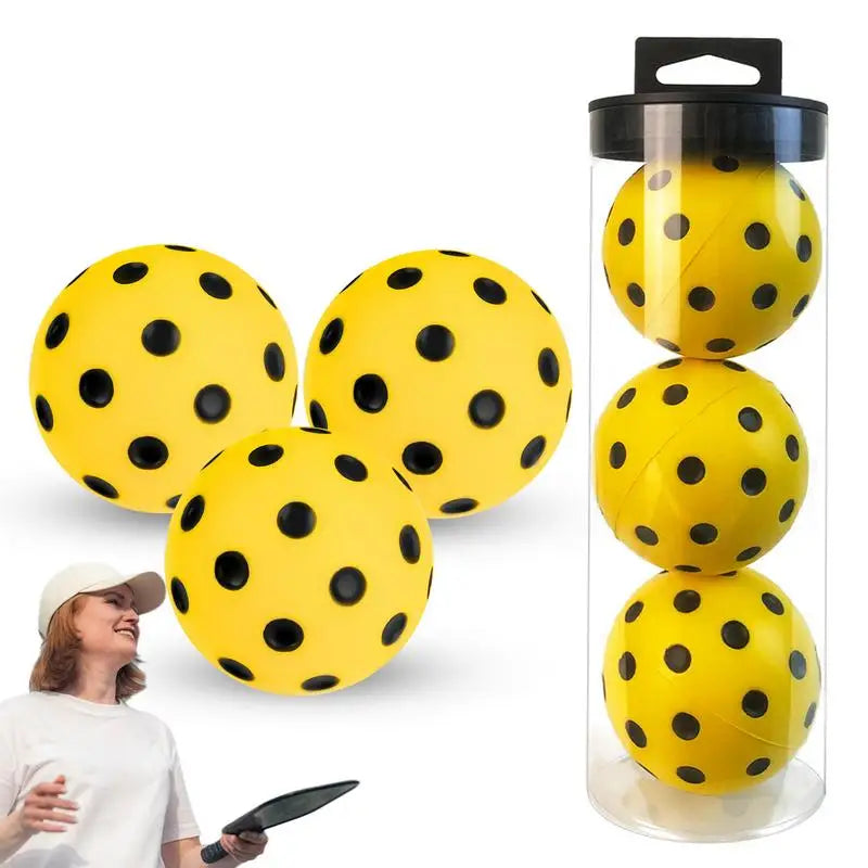 3pcs Durable Indoor Pickleball Balls 72mm