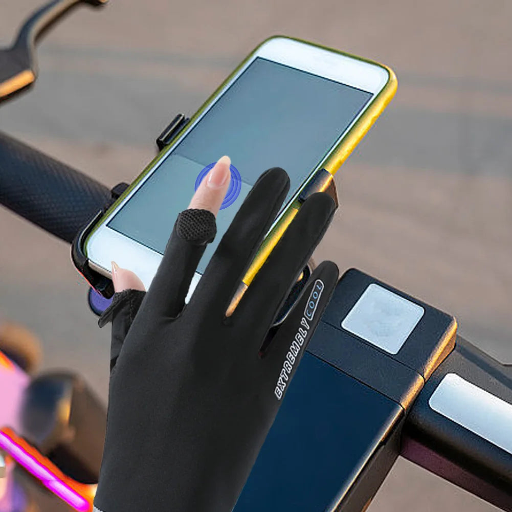 Lady Ice Silk UV Protection Summer Cycling Gloves