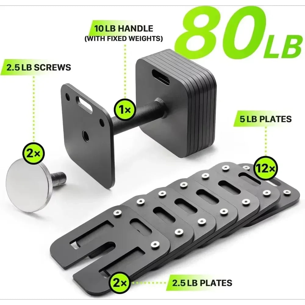 Adjustable Dumbbell Set 10-50lb (Pair)